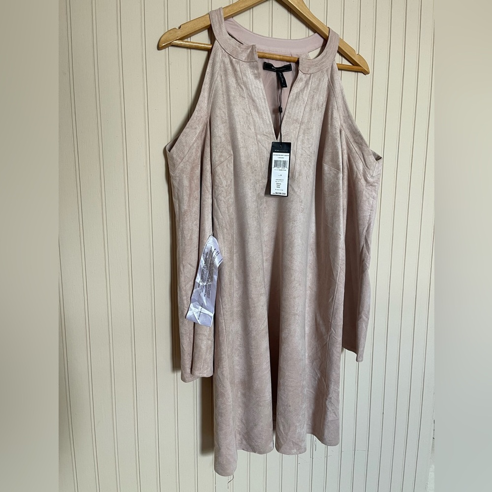 BCBGMaxAzria Blush Long Sleeve Cold Shoulder Dress